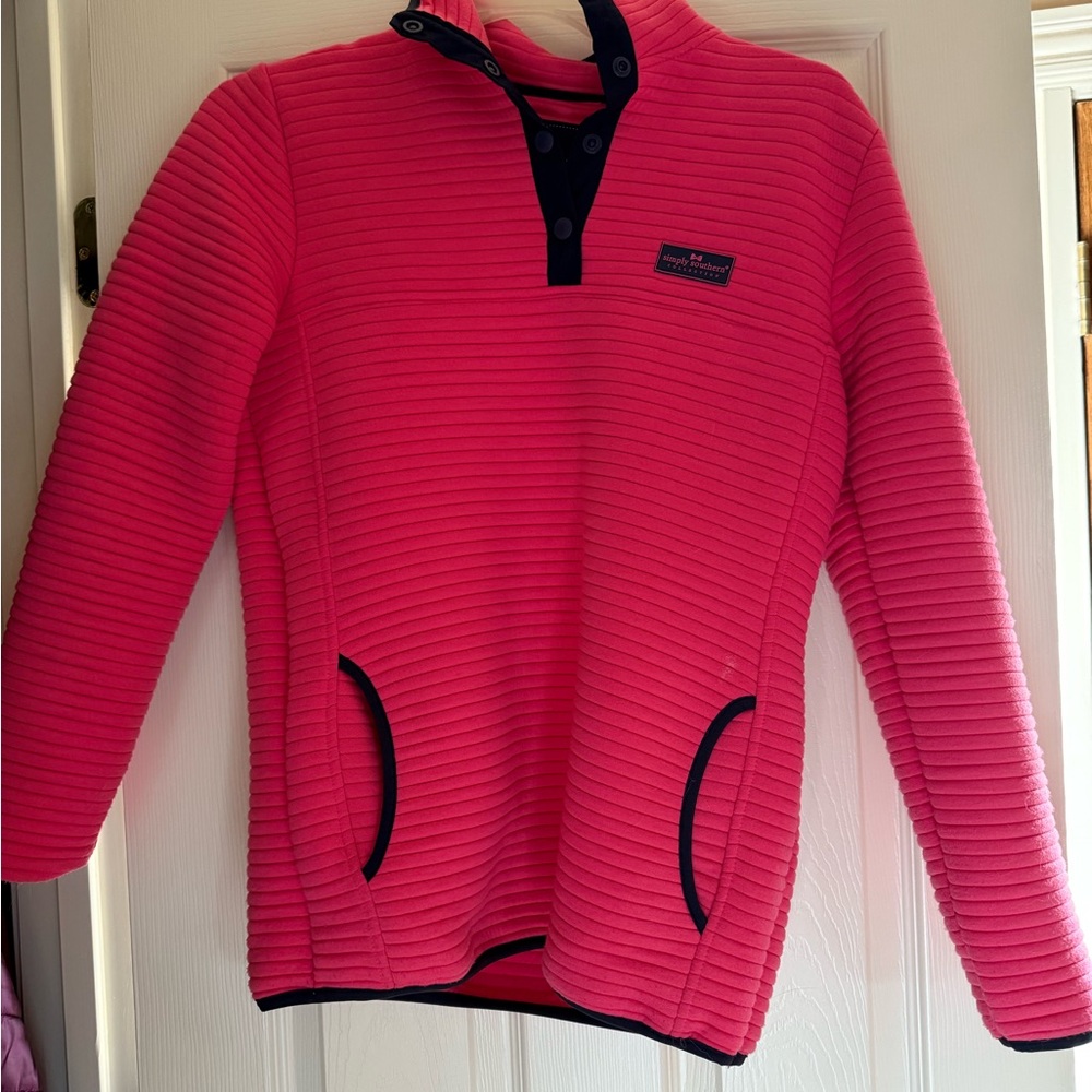 Simply Southern Pink Ribbed Pullover